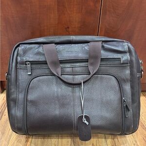 NWOT Kenneth Cole Dark Brown Leather Briefcase